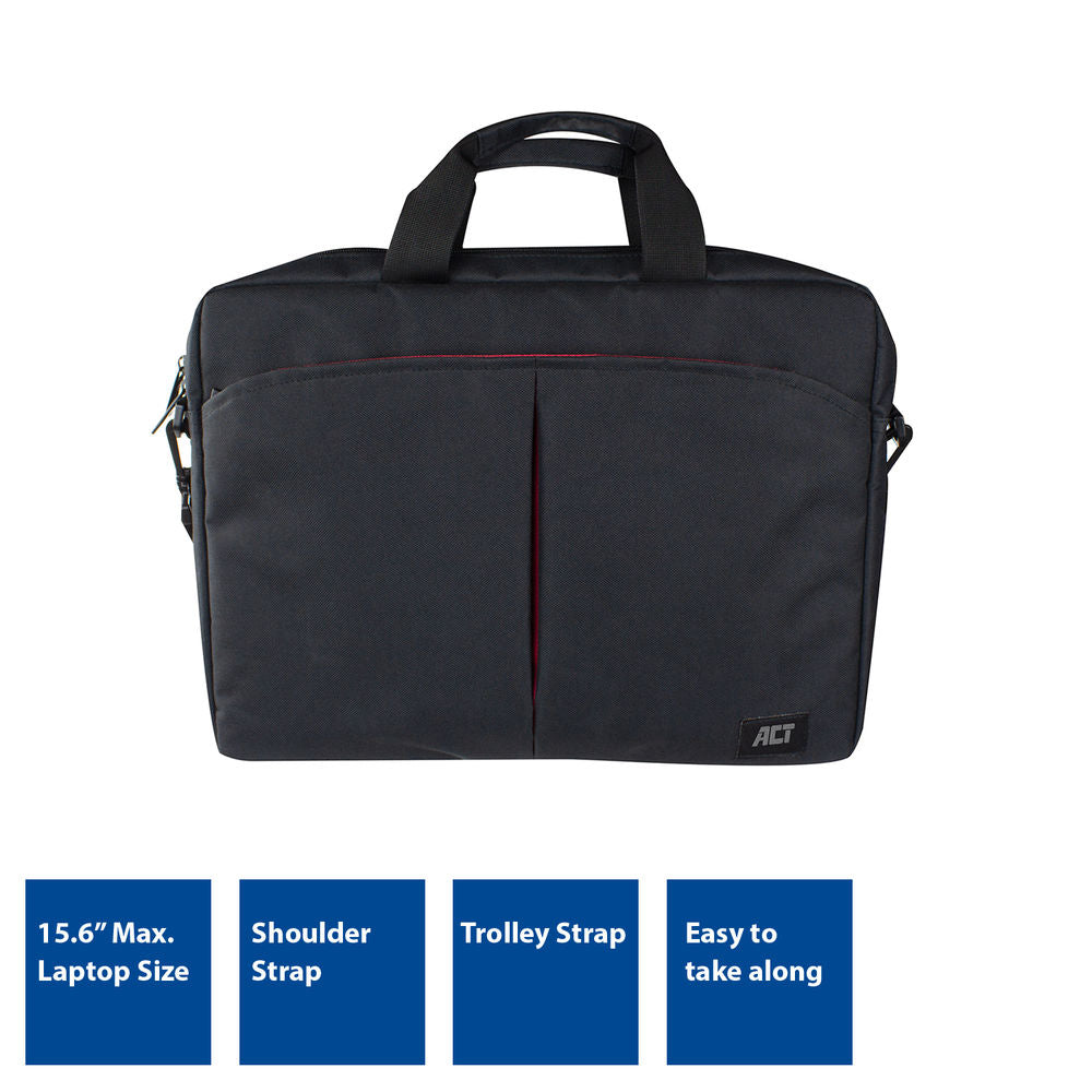 ACT Shoulder bag for laptops up to 16.1 inch, made from recycled plastic bottles