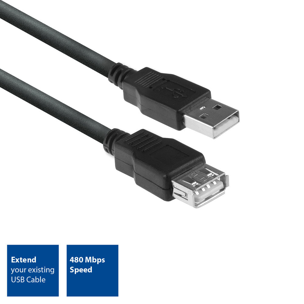 ACT USB-A 2.0 male - USB-A female 1,8 m