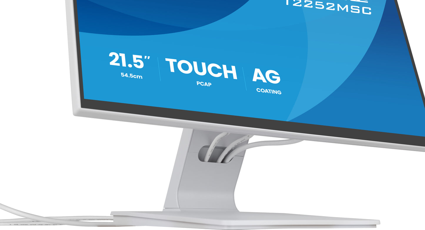 IIYAMA T2252MSC-W2AG 21.5inch WHITE IPS Optical Bonded PCAP 10P Touch with AG and Anti-Finger print coating 1920x1080
