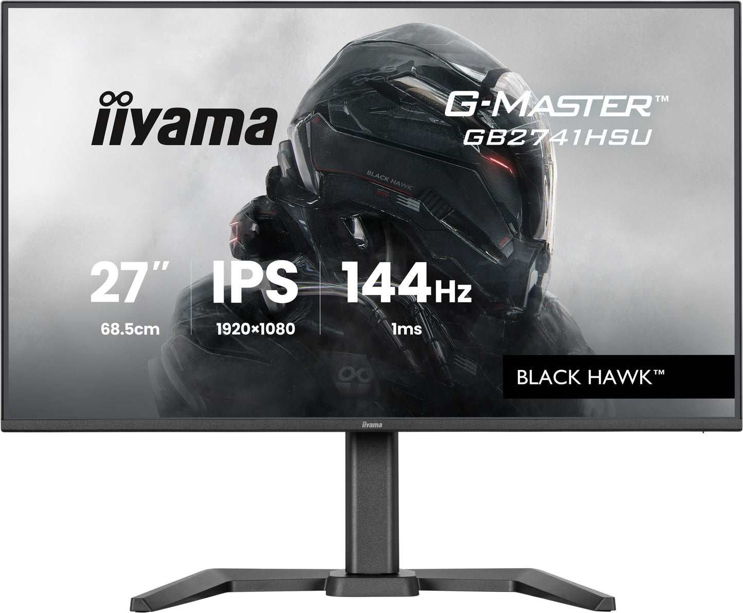 IIYAMA 27WIDE LCD, G-Master Black Hawk, 1920 x 1080, 144 Hz IPS panel, LED Bl., Freesync,  USB-Hub(2xOut v2.0), Pivot, Height Adjust.(15cm)