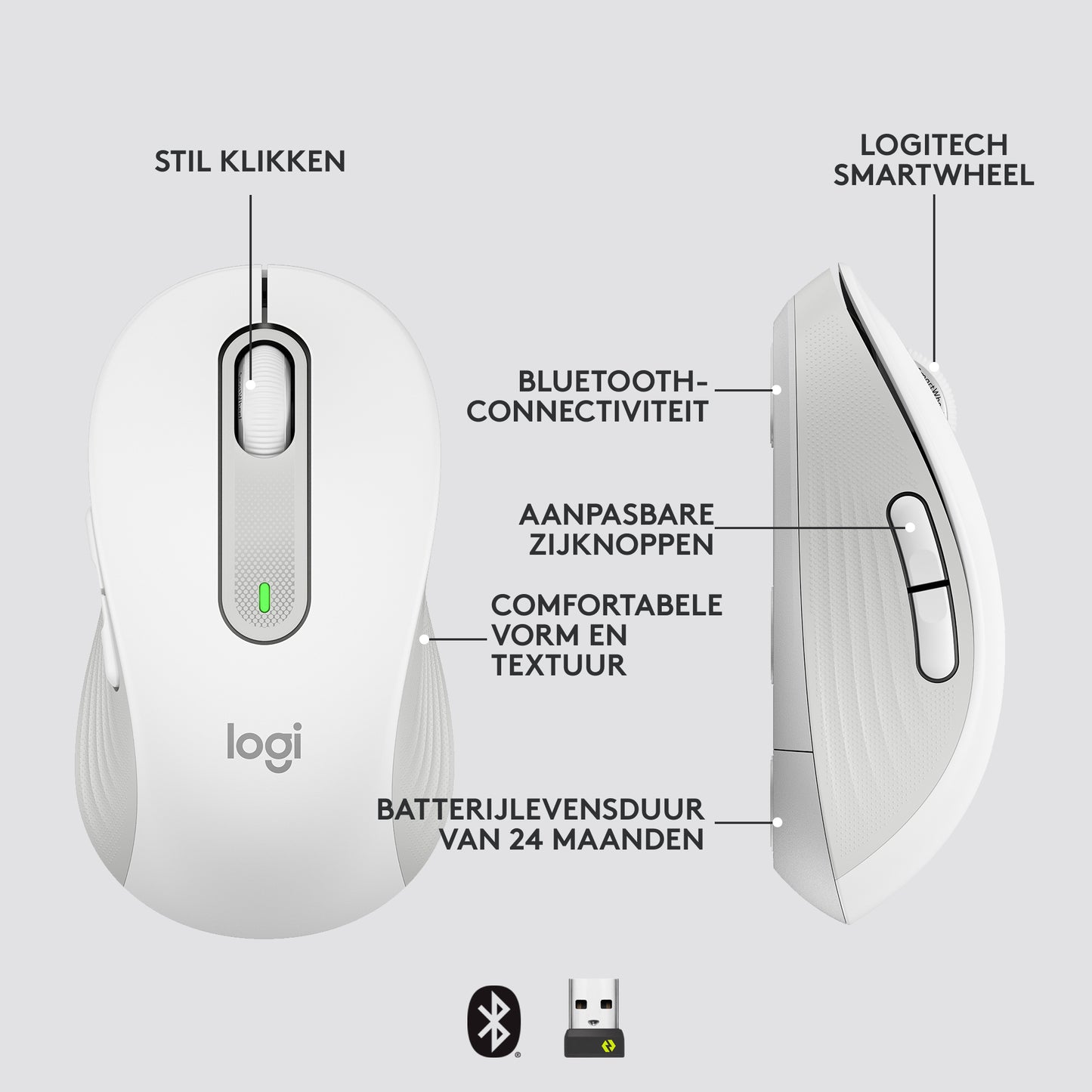 Logitech Signature M650 L Wireless Mouse - OFF-WHITE