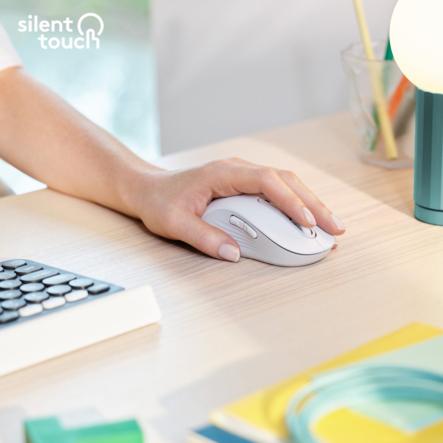 Logitech Signature M650 L Wireless Mouse left-handed - OFF-WHITE