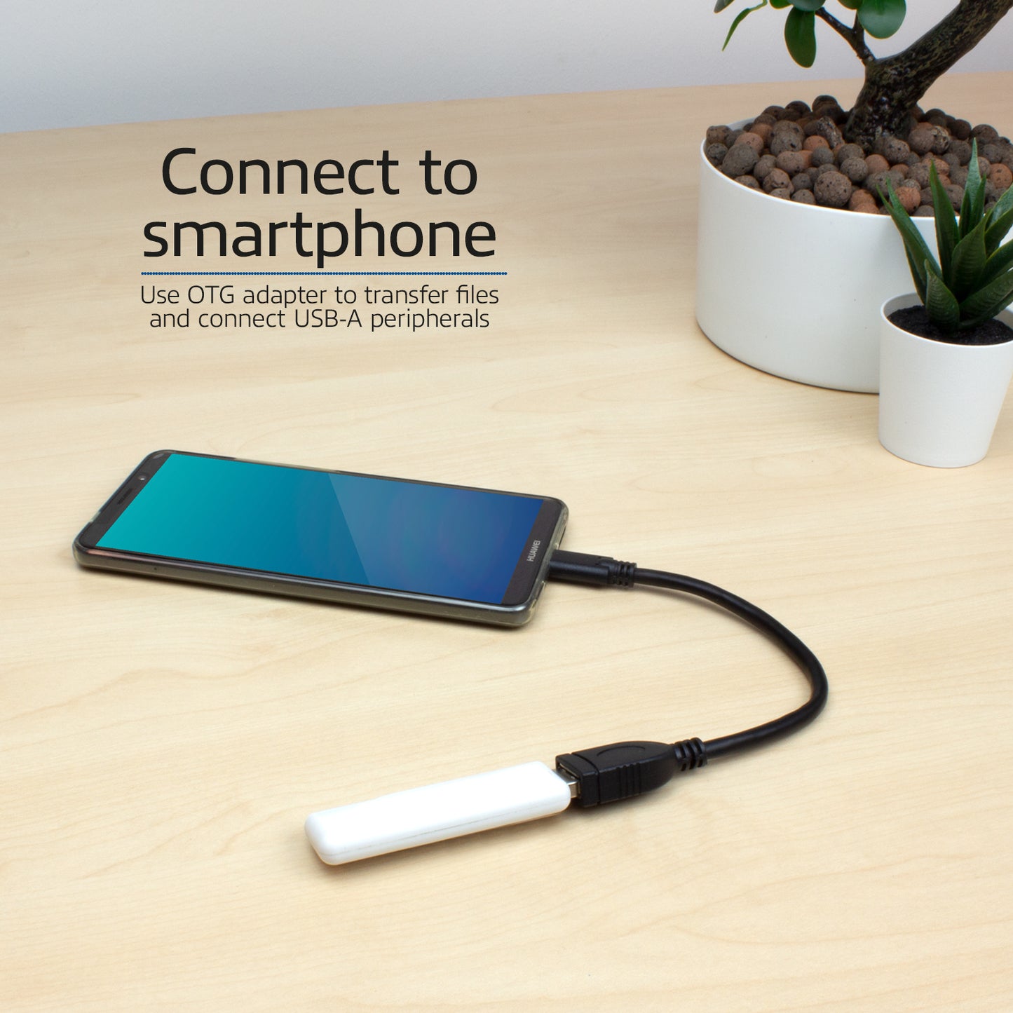 ACT USB 3.2 Gen2 OTG kabel C male - A female 0,2 meter, Zip Bag