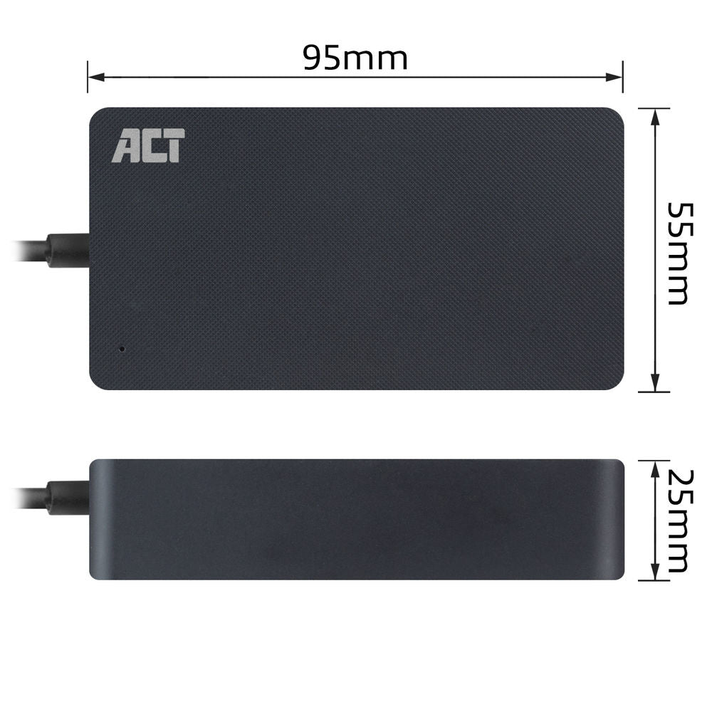 ACT USB-C laptop charger with Power Delivery profiles 65W
