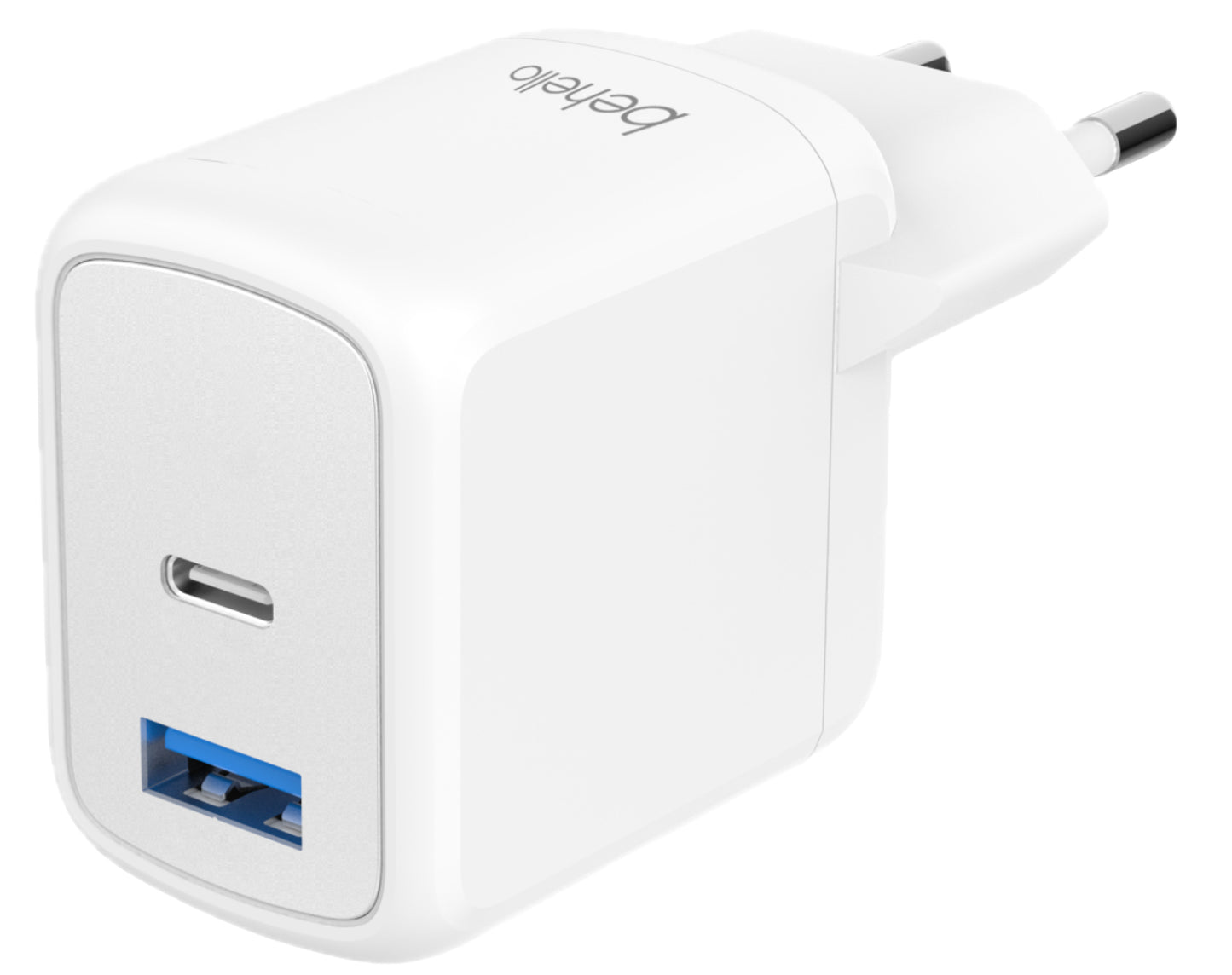 BeHello Charger USB-C GAN 25W USB-A Whte