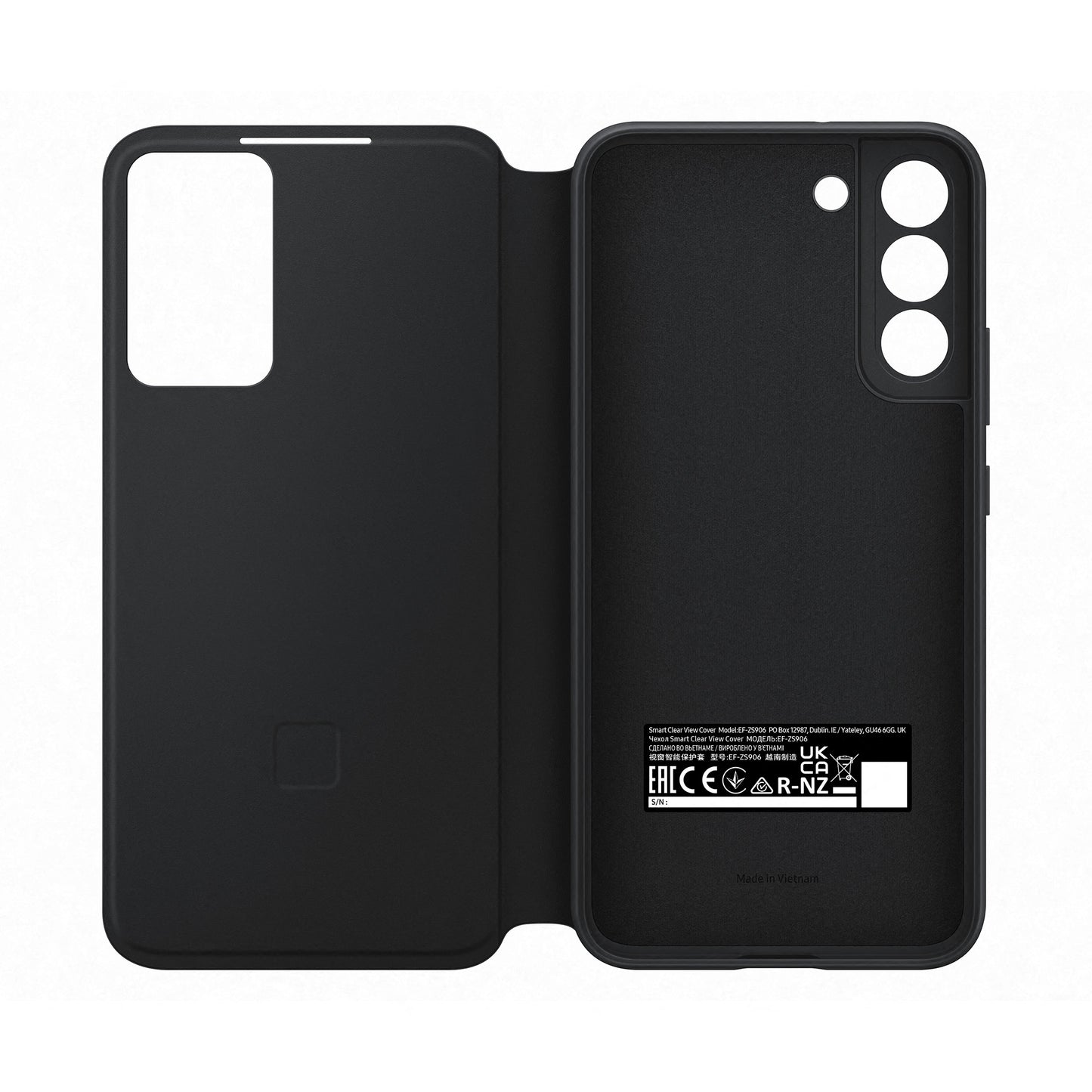Samsung Clear View cover - black - for Samsung Galaxy S22+