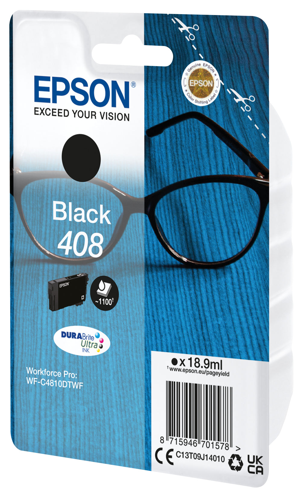 EPSON Singlepack Black 408 DURABrite Ultra Ink