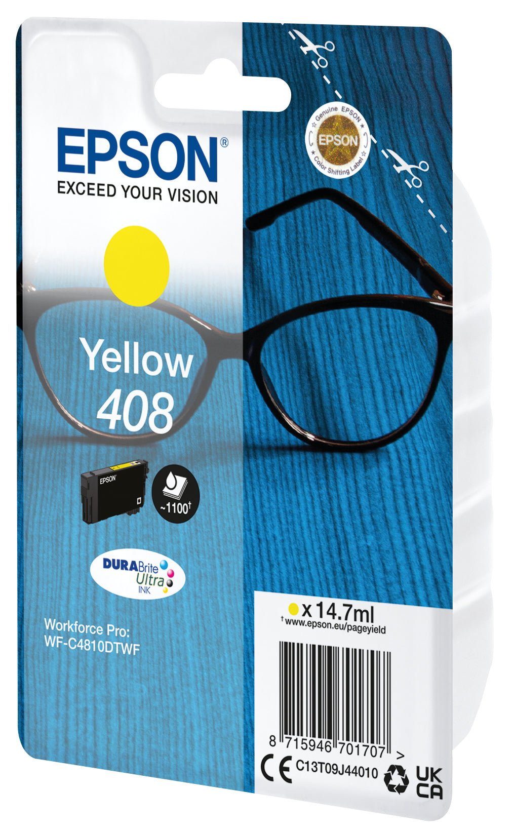 EPSON Singlepack Yellow 408 DURABrite Ultra Ink