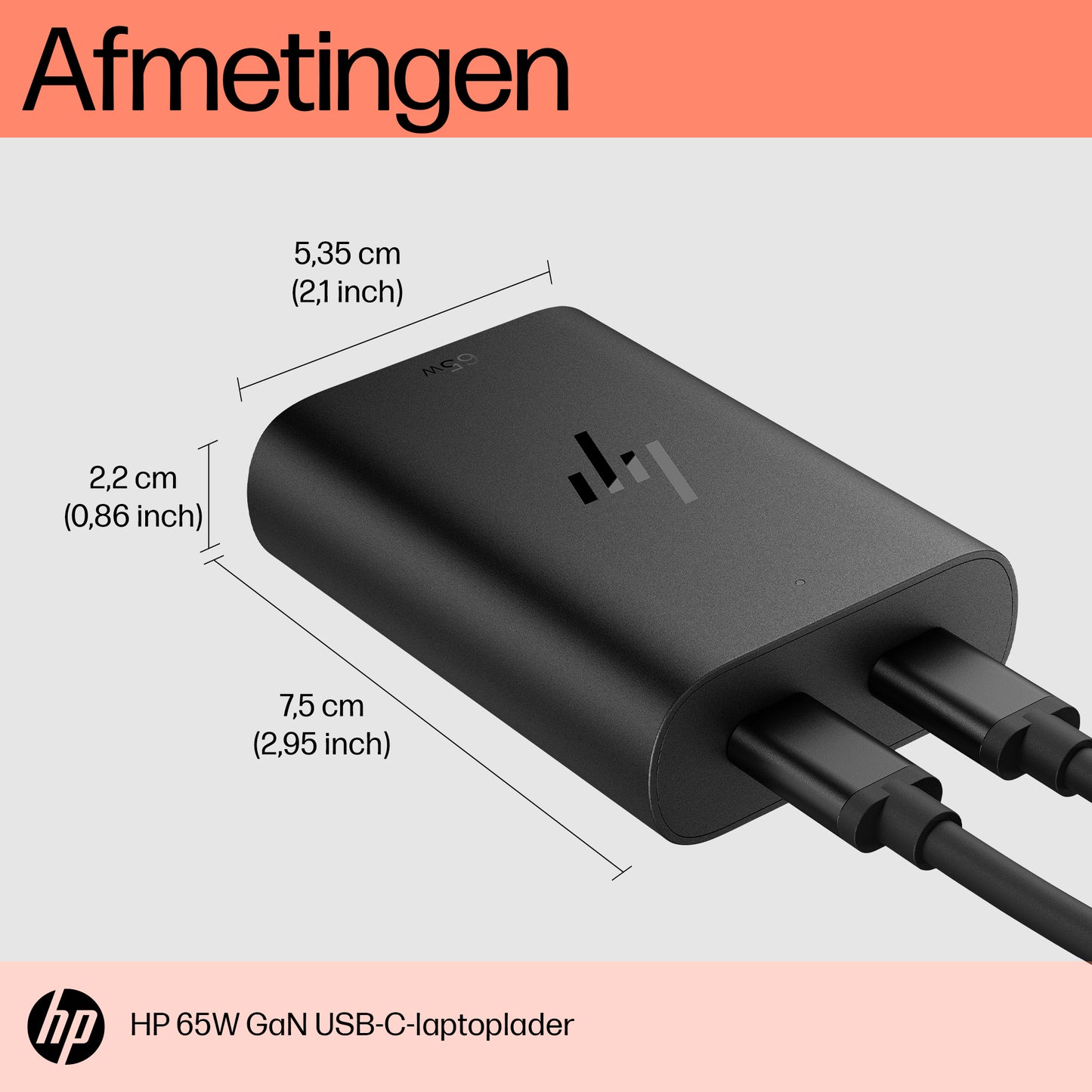 HP 65W USB-C GaN Laptop Charger