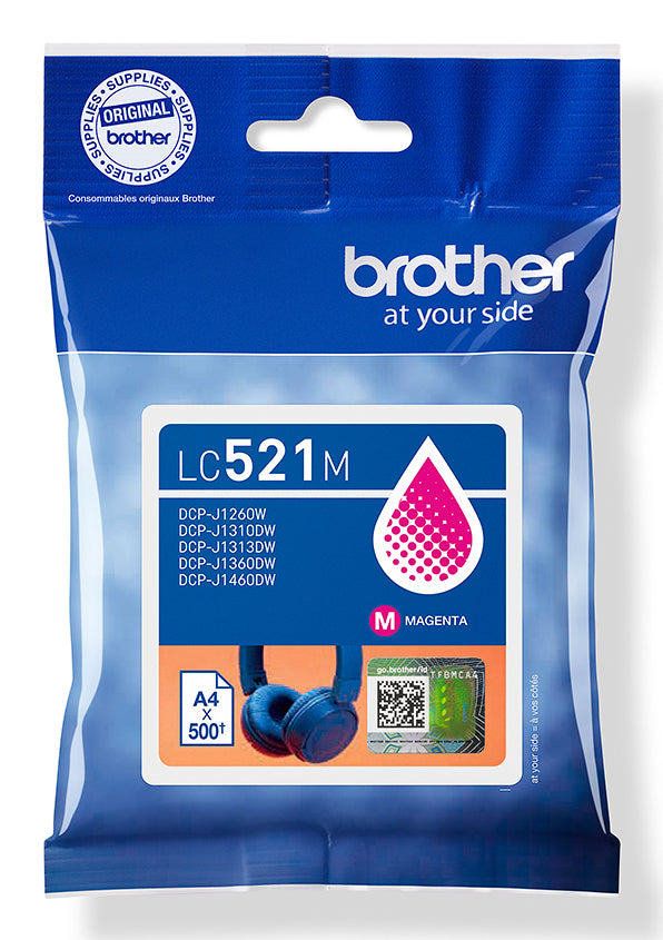 BROTHER Magenta ink cartridge yield up to 500 pages