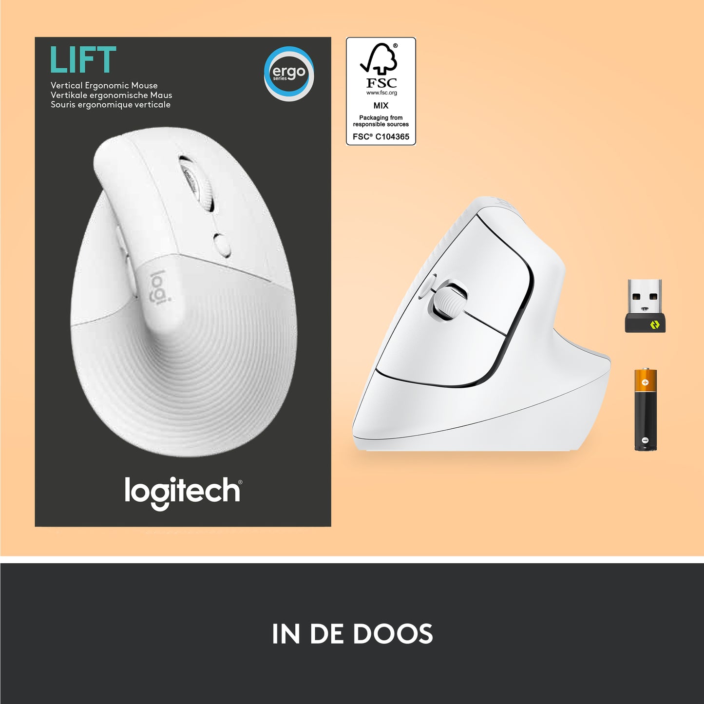 LOGITECH LIFT - OFF-WHITE/PALE GREY - EMEA