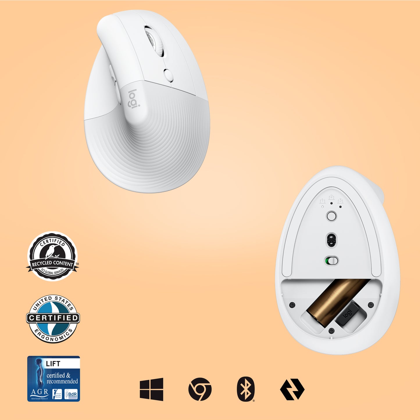 LOGITECH LIFT - OFF-WHITE/PALE GREY - EMEA