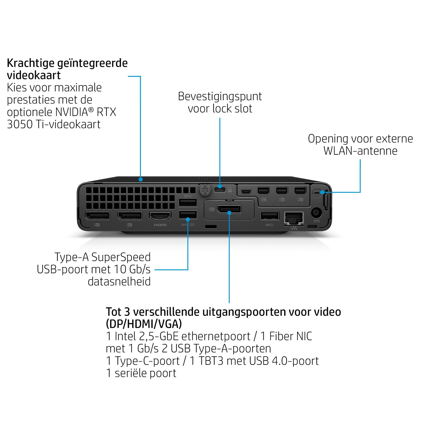 HP Elite Mini 800 G9 i7-13700 16GB/512 PC Intel Core i7-13700 512GB M.2 PCIe NVMe SSD 16GB DDR5 W11 Pro64 1-1-1 Wty ax6G+BT Belgium - en/nl/