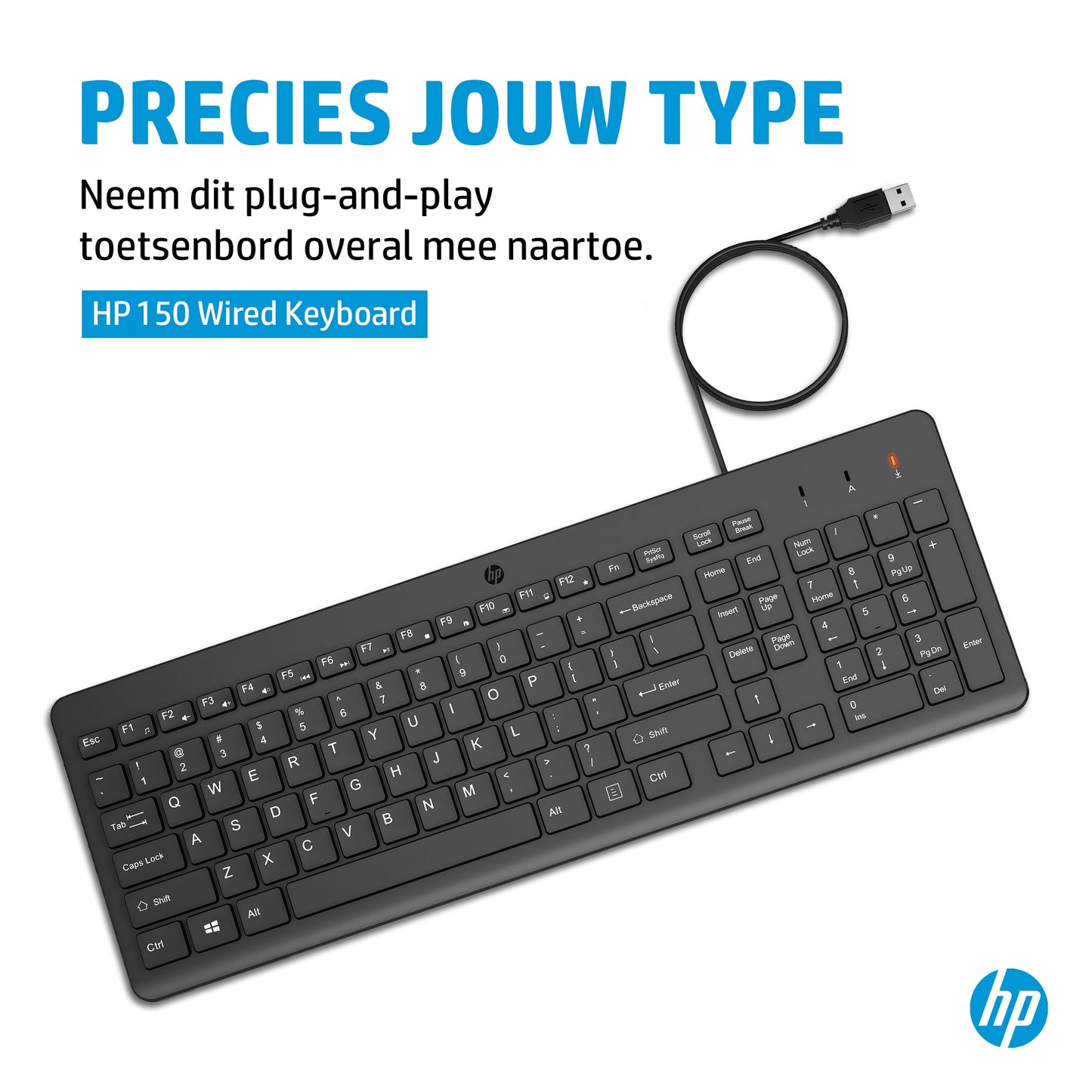 HP 150 Wired Keyboard Azerty