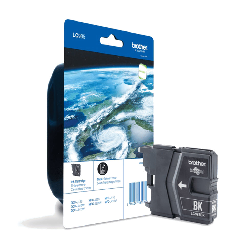 BROTHER LC-985 inktcartridge zwart standard capacity 300 paginas 1-pack blister zonder alarm