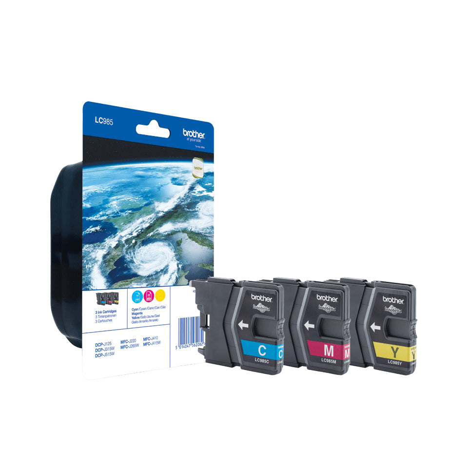 LC-985 Rainbow Pack - 3 - geel. cyaan. magenta - origineel - blister - inktcartridge - voor OA DCP-J125. DCP-J140. DCP-J315. DCP-J515. MFC-J