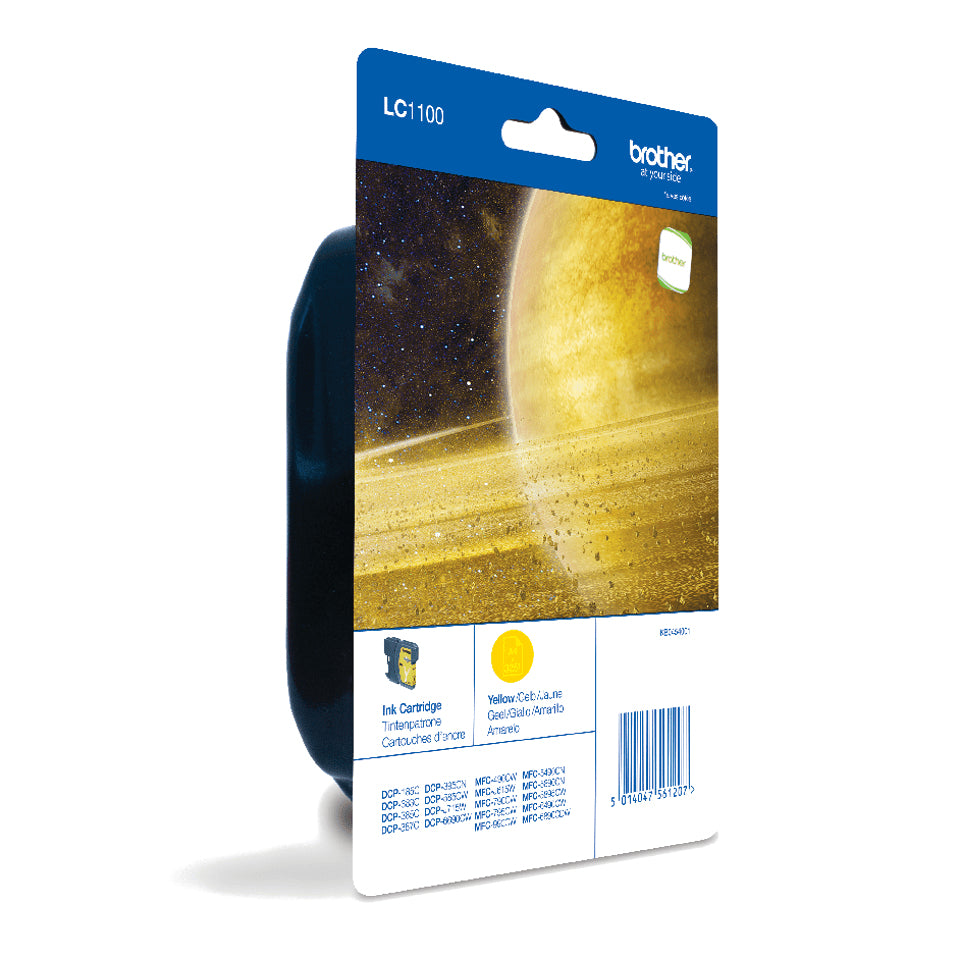 BROTHER LC-1100 inktcartridge geel standard capacity 7.5ml 325 pagina s 1-pack blister zonder alarm