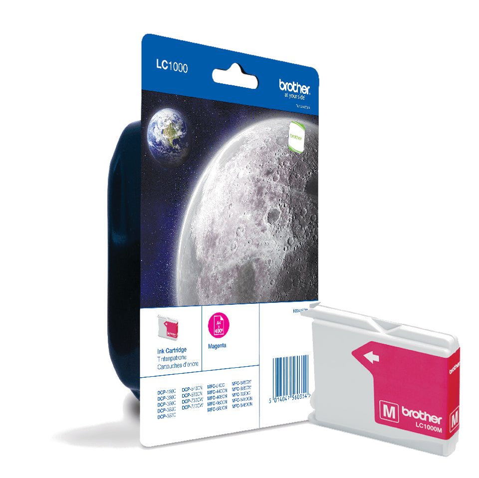 LC-1000M Magenta Ink Blister DCP-130C -330C -350C -357C -540CN -560CN -750CW -770CW MFC-240C -3360C -440CN -465CN -5460CN -660CN -680CN -845