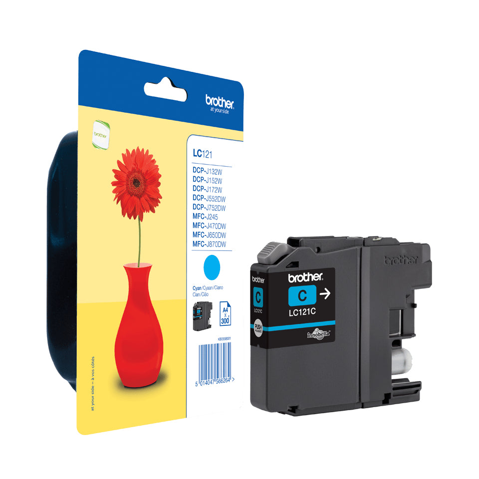 LC-121 inktcartridge cyaan standard capacity 300 pagina's 1-pack blister zonderalarm