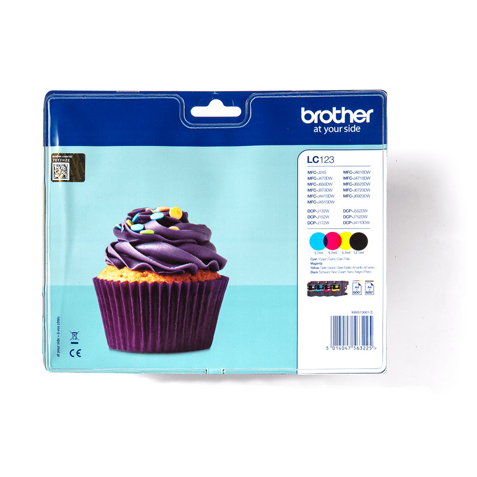 Brother LC123VALBP inktpatroon blister cyaan / magenta / geel / zwart