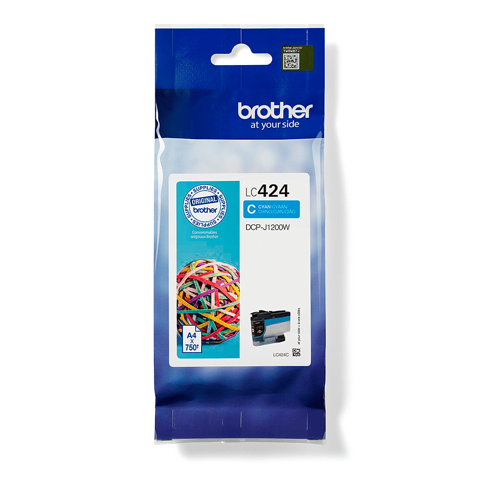 LC424C Cyan ink cartridge - single pack. LC424C