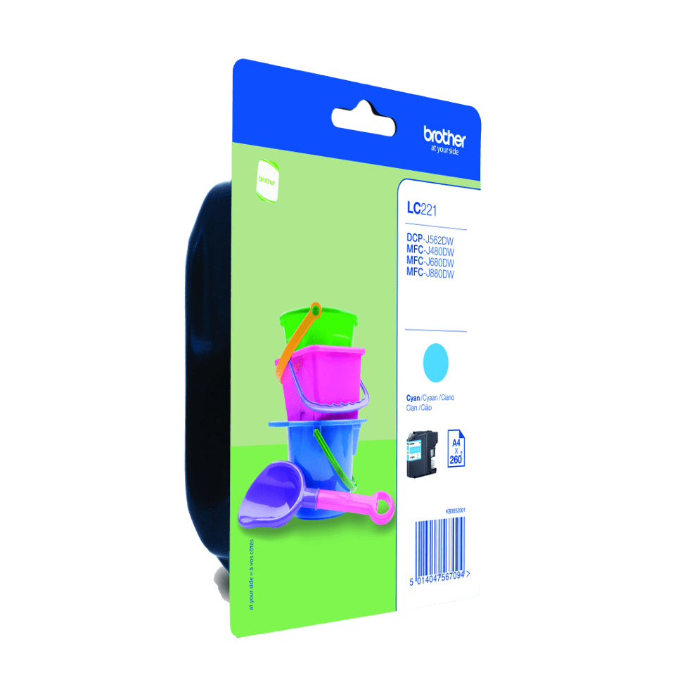 BROTHER LC-221CBP Inktcartridge Cyaan Blister 300 pagina s