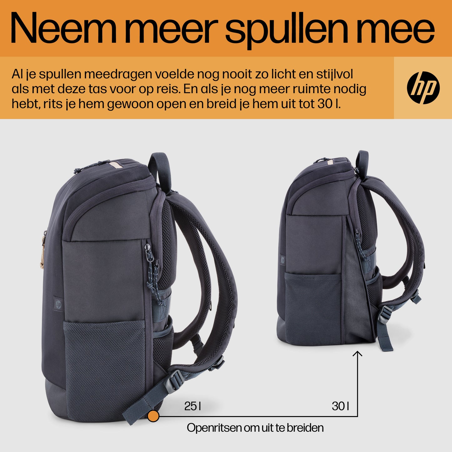 HP Travel 25L 15.6 Iron Grey Laptop Backpack