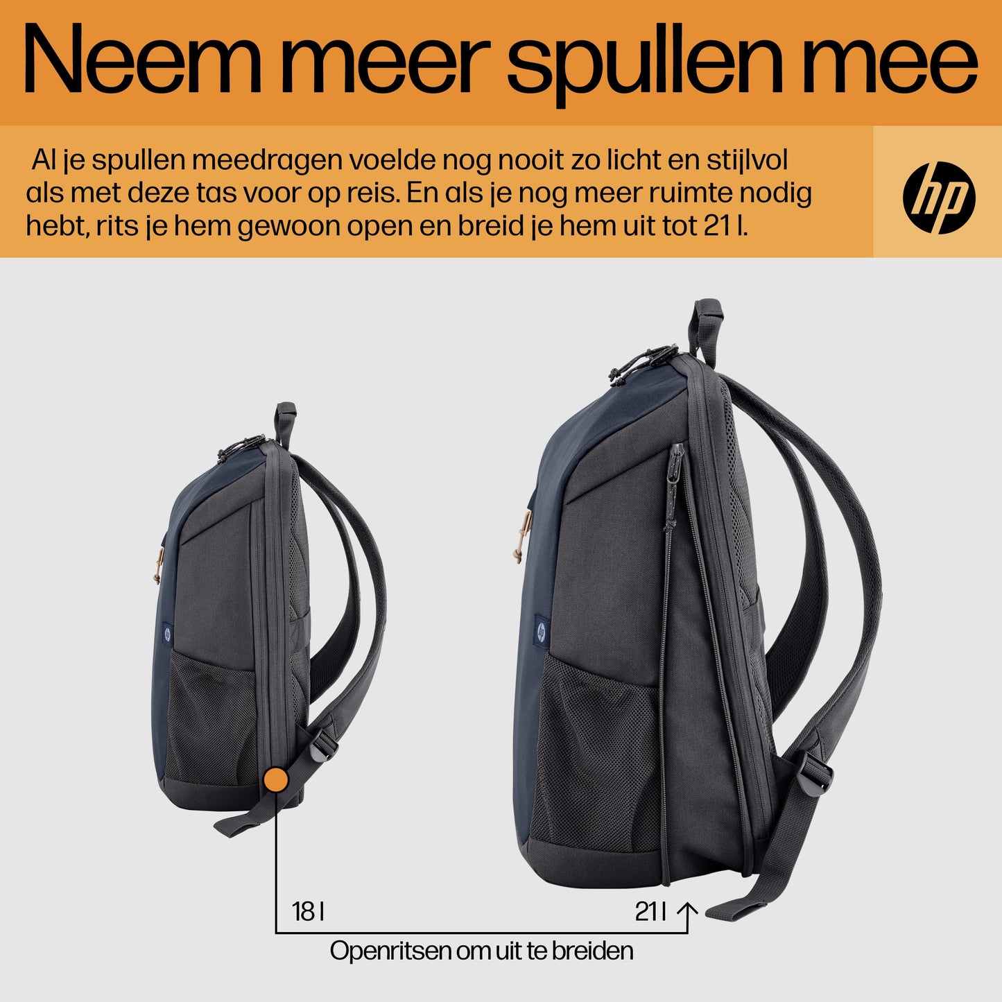 HP Travel 18L 15.6 Blue Night Laptop Backpack