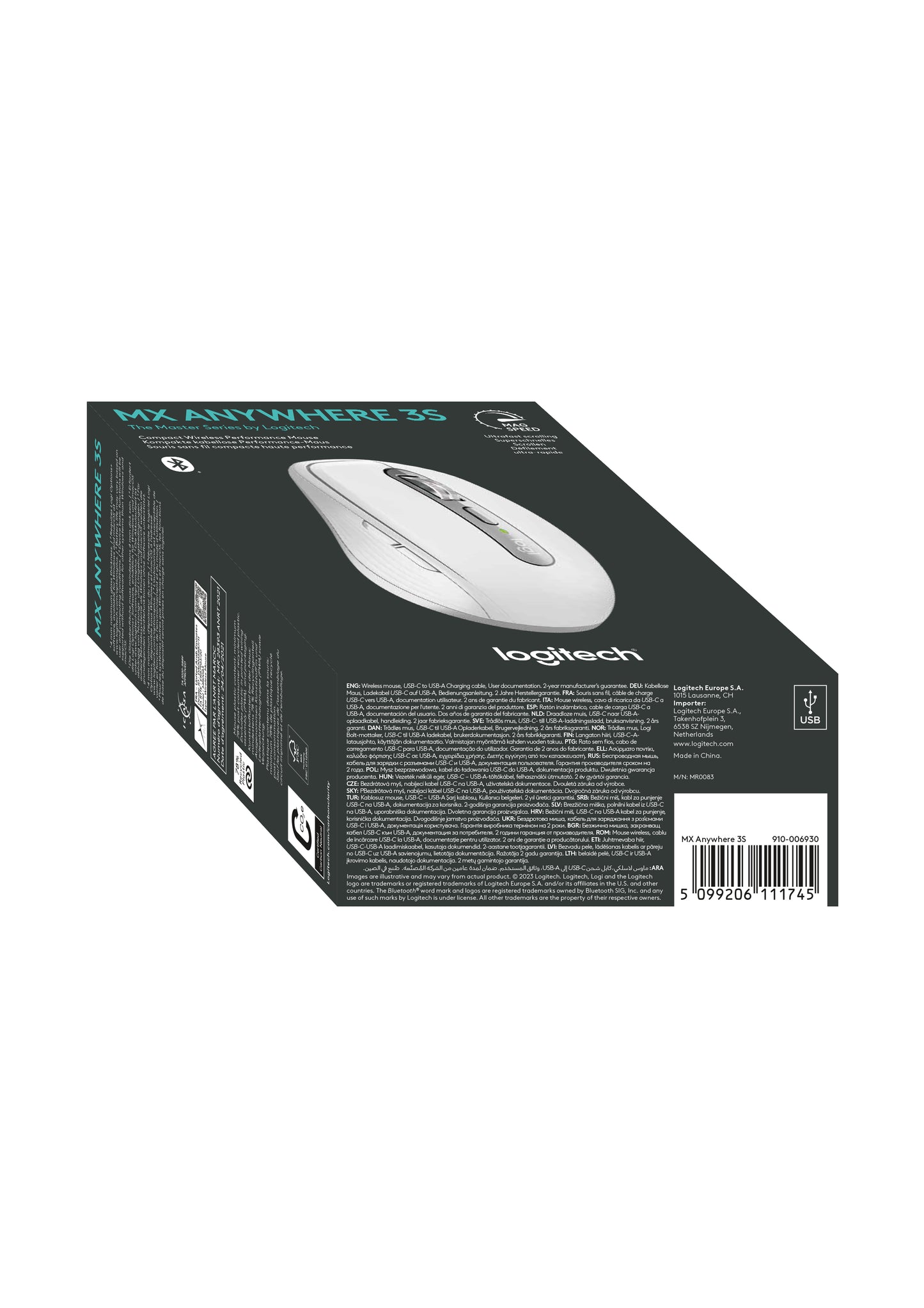 Logitech MX Anywhere 3S wireless mouse - Silent - Pale Grey