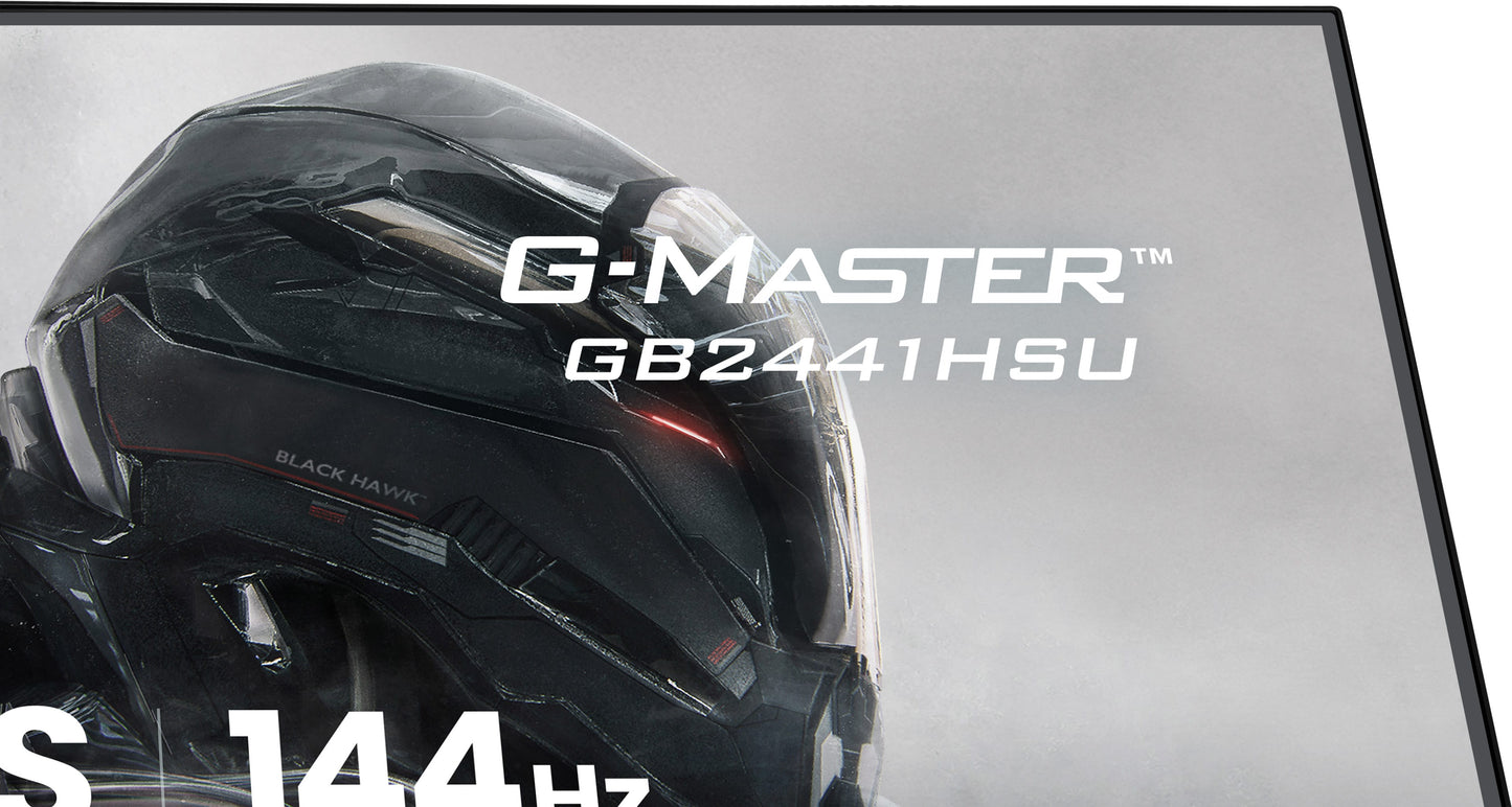 IIYAMA 24WIDE LCD, G-Master Black Hawk, 1920 x 1080, 144 Hz IPS panel, LED Bl., Freesync,  USB-Hub(2xOut v2.0), Pivot, Height Adjust.(15cm)