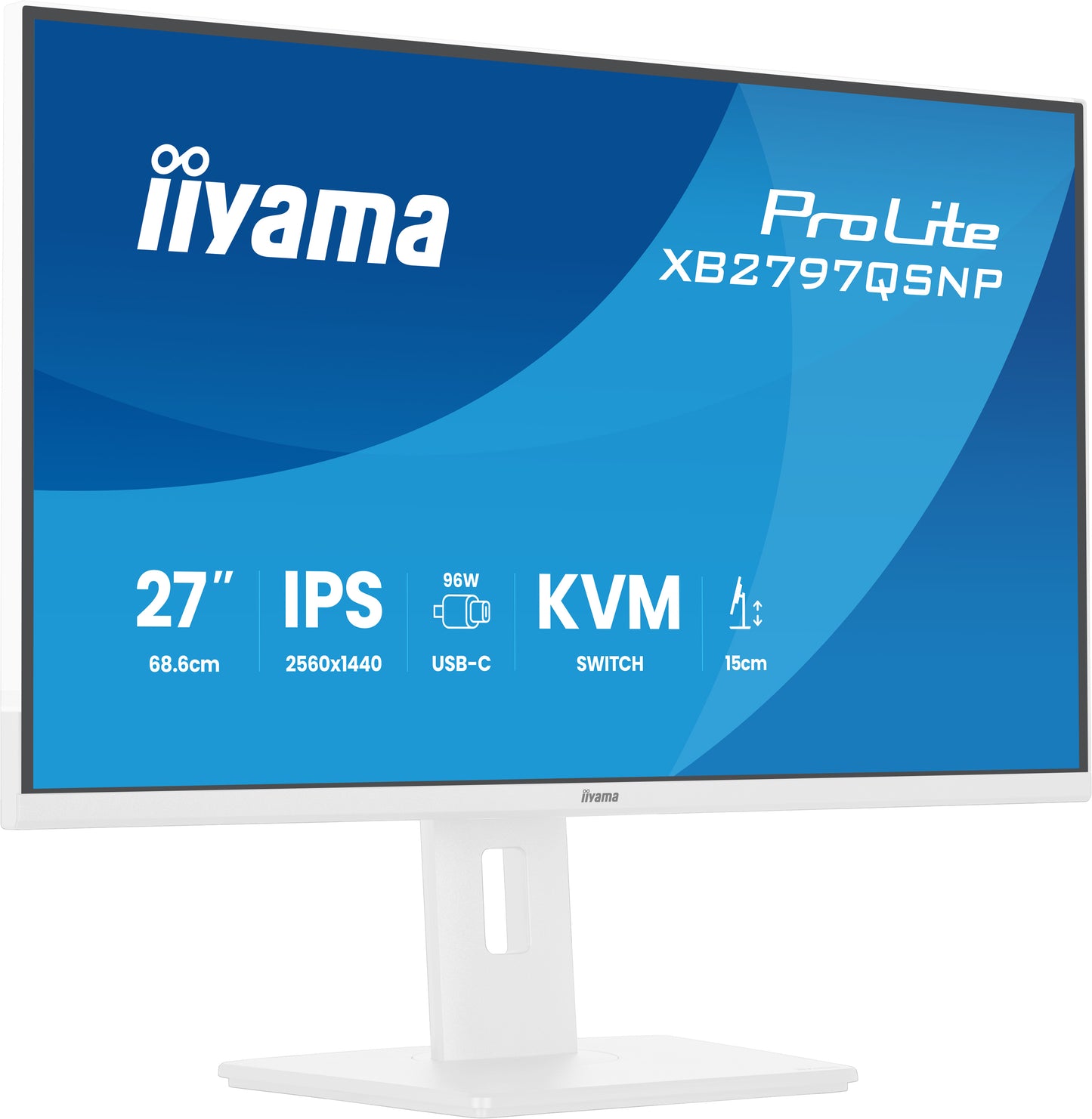 27iWIDE LCD 2560 x 1440 QHD IPS panel LED Bl. Adaptive Sync USB-Hub(2xOut v3.2 +2xUSB-C(7.5 Watt)) Pivot Height Adjust 350cd/m 1000:1Static