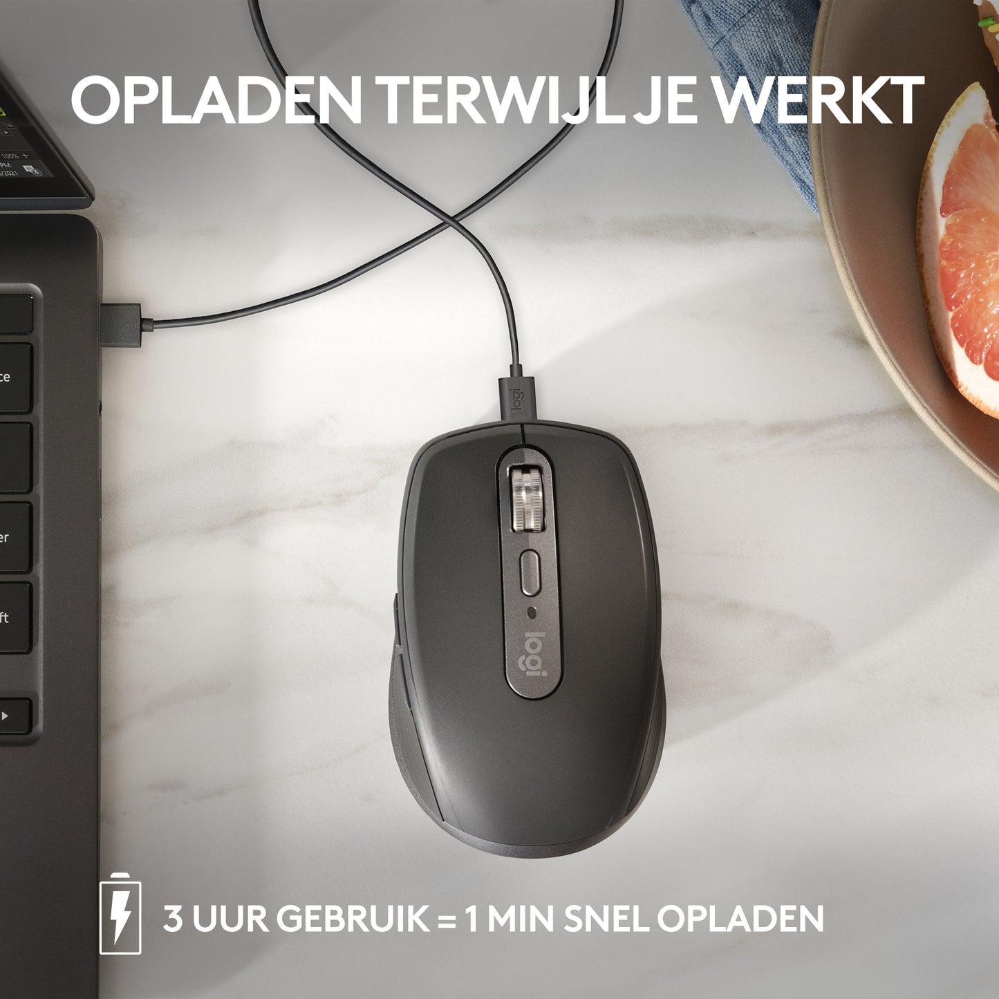 Logitech MX Anywhere 3S wireless mouse - Silent - Pale Grey
