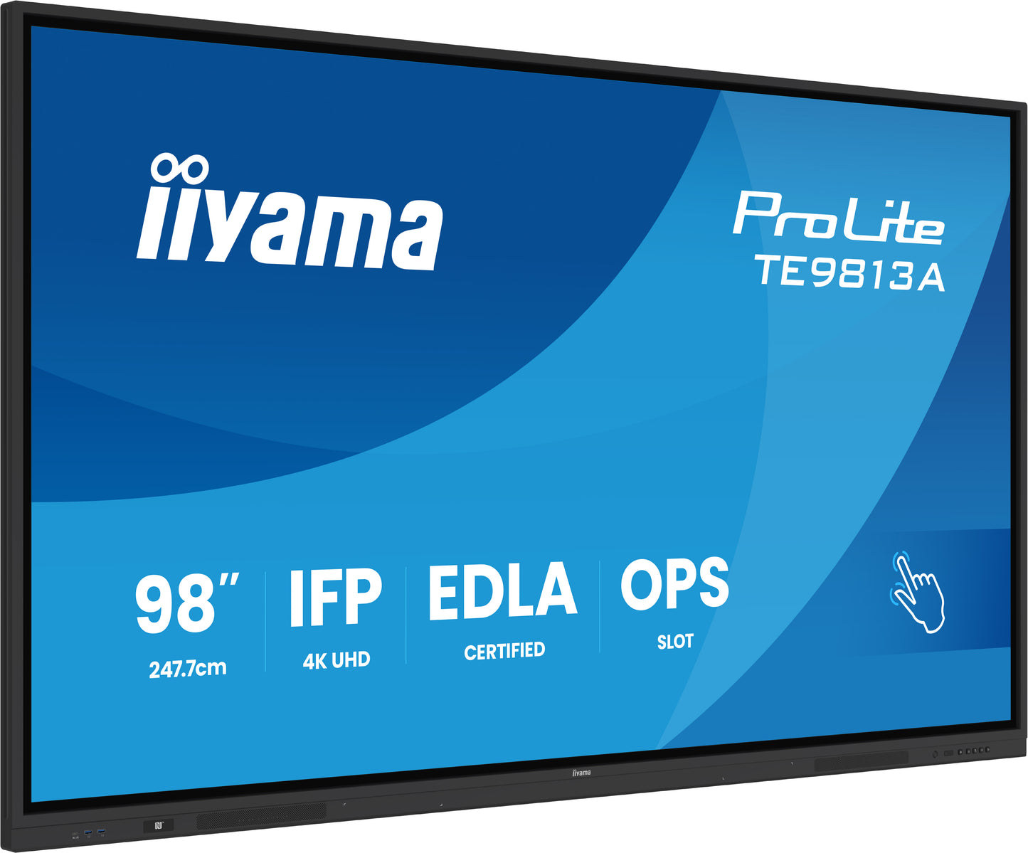 IIYAMA TE9813A-B2AG 98inch iiWare21E EDLA -Google-GMS-apps Android 14 16 summer 2026 Octa-core SOC 8/128GB 40-Points PureTouch IR+