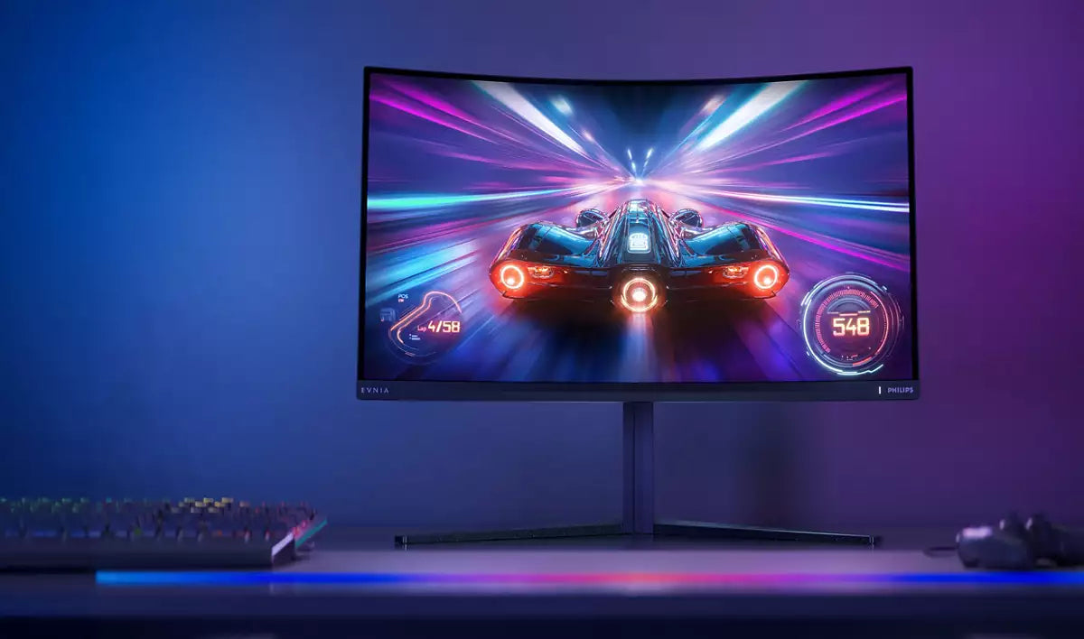 Philips 32 CURVE QHD VA, 240Hz, 1 ms, 2560x1440, Wid 16/9, 2xDP-2xHDMI, Brightness 500 cd/m², Contrastratio 4000:1, Viewing angle 178 /178
