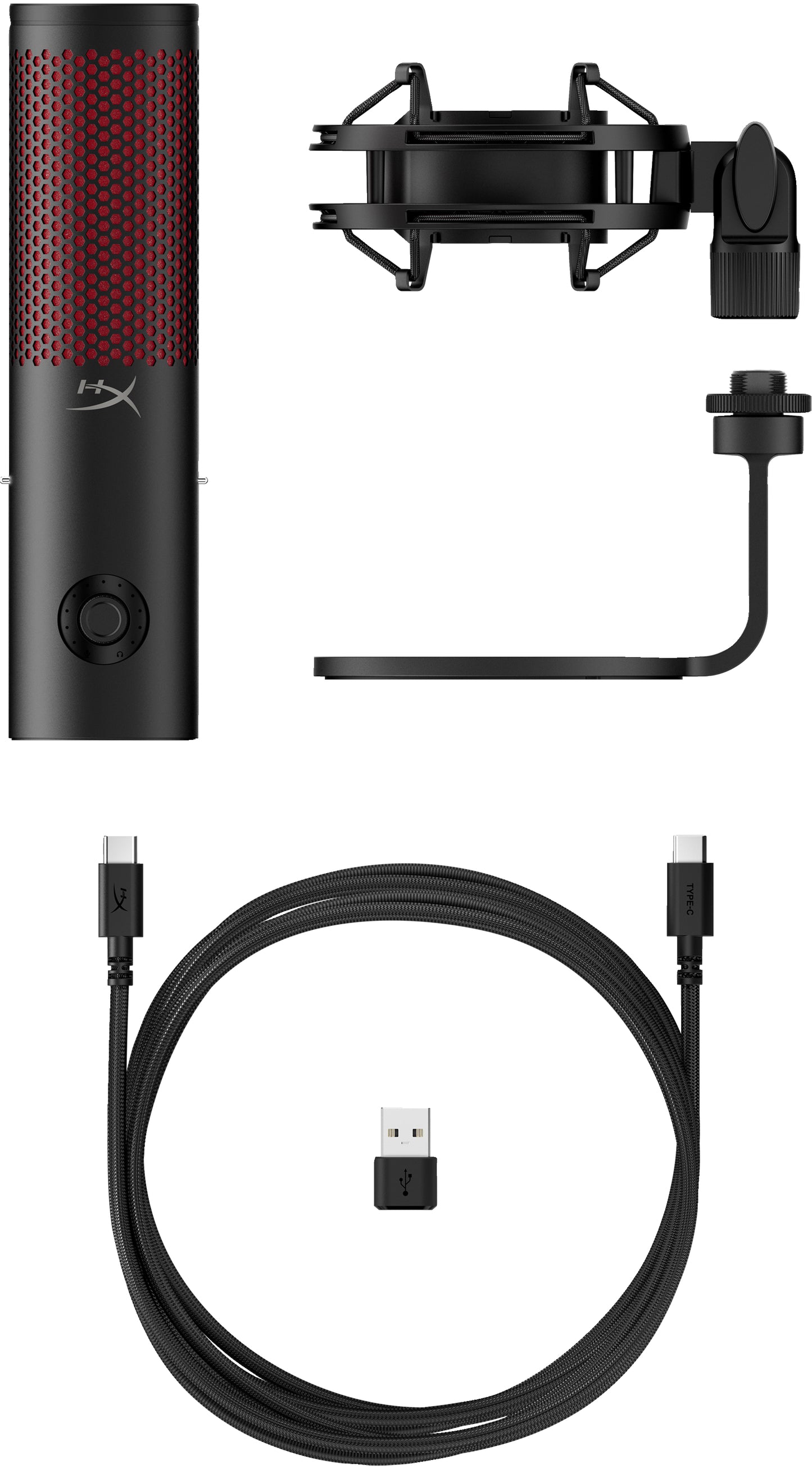 HyperX QuadCast 2 - USB Microphone (Zwart) - RGB Lighting Rood