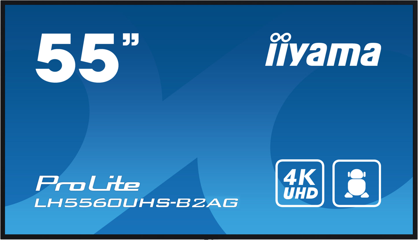 IIYAMA LH5560UHS-B2AG 55inch 3840x2160 UHD VA panel Haze 25perc 500cd/m2 Landscape and Portrait Wallmount Included