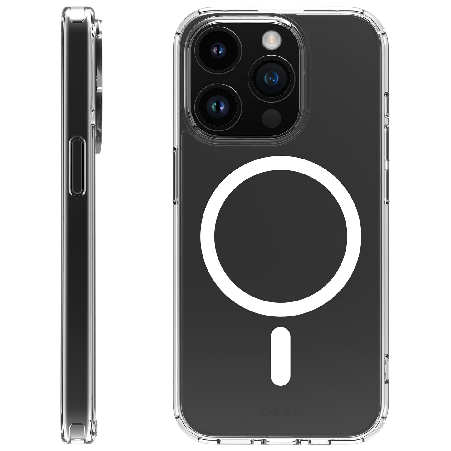 BeHello iPhone 15 Pro Max Clear Case Magnetic Ring Transparant