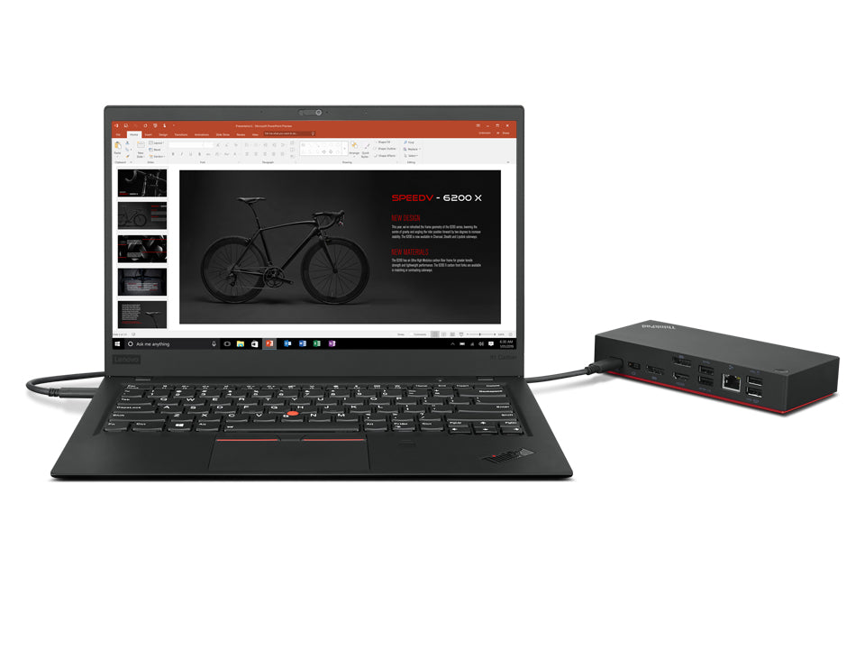 Lenovo ThinkPad Universal USB-C Dock 3840x2160 @ 60 Hz (Max)  2 x DisplayPort, 1x HDMI  3 x USB 3.2 Gen 2, 2 x USB 2.0, 1 x USB-C  1 x Gigab