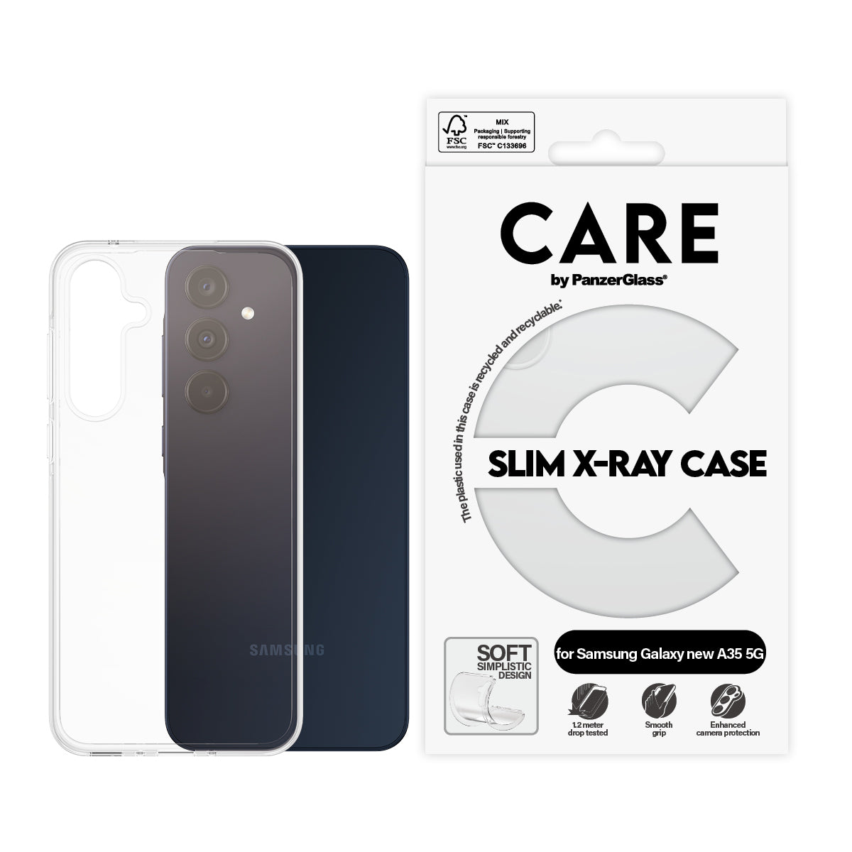 CARE by PanzerGlass Fashionable Case Transparent X-Ray Soft Basic Samsung Galaxy A36 5G