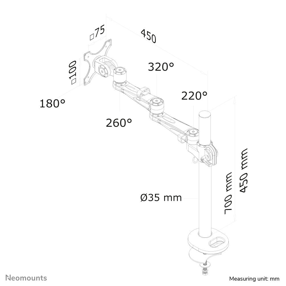 Flat Screen Desk Mount (grommet)