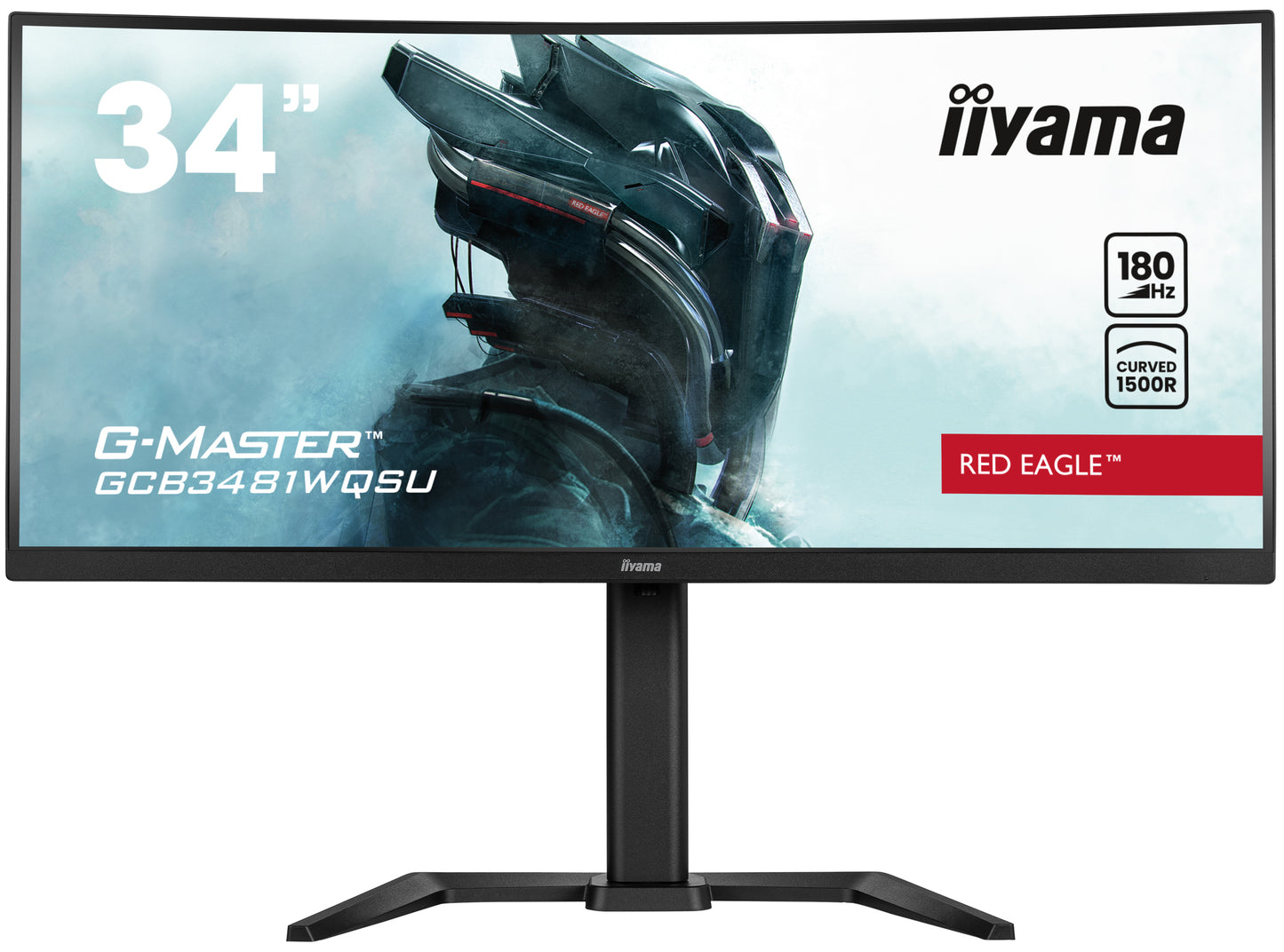 IIYAMA GCB3481WQSU-B1 G-Master Red Eagle 34inch UW VA Curved 1500R UWQHD 180Hz 500cd/m2 0.3ms 2xHDMI 2xDP 4xUSB 3.2 HDR400 Speakers