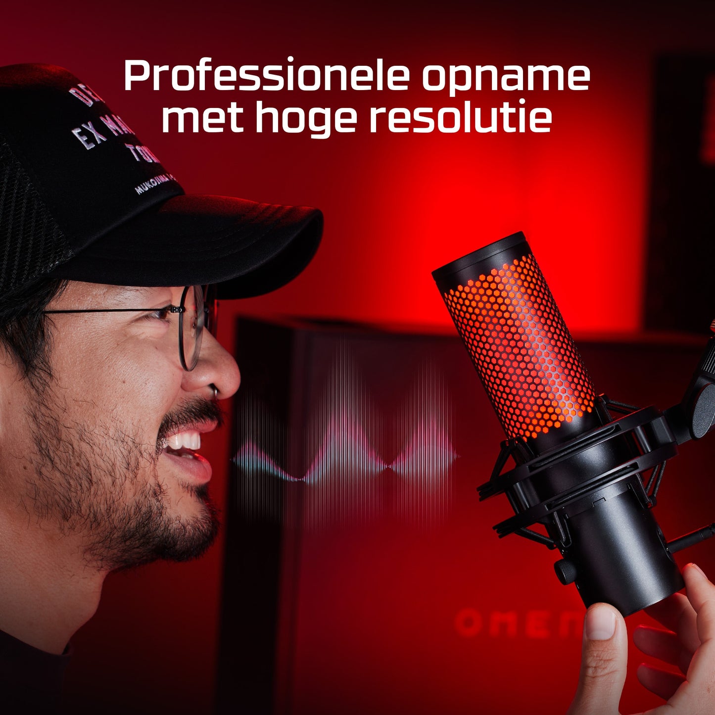 HyperX QuadCast 2 - USB Microphone (Zwart) - RGB Lighting Rood