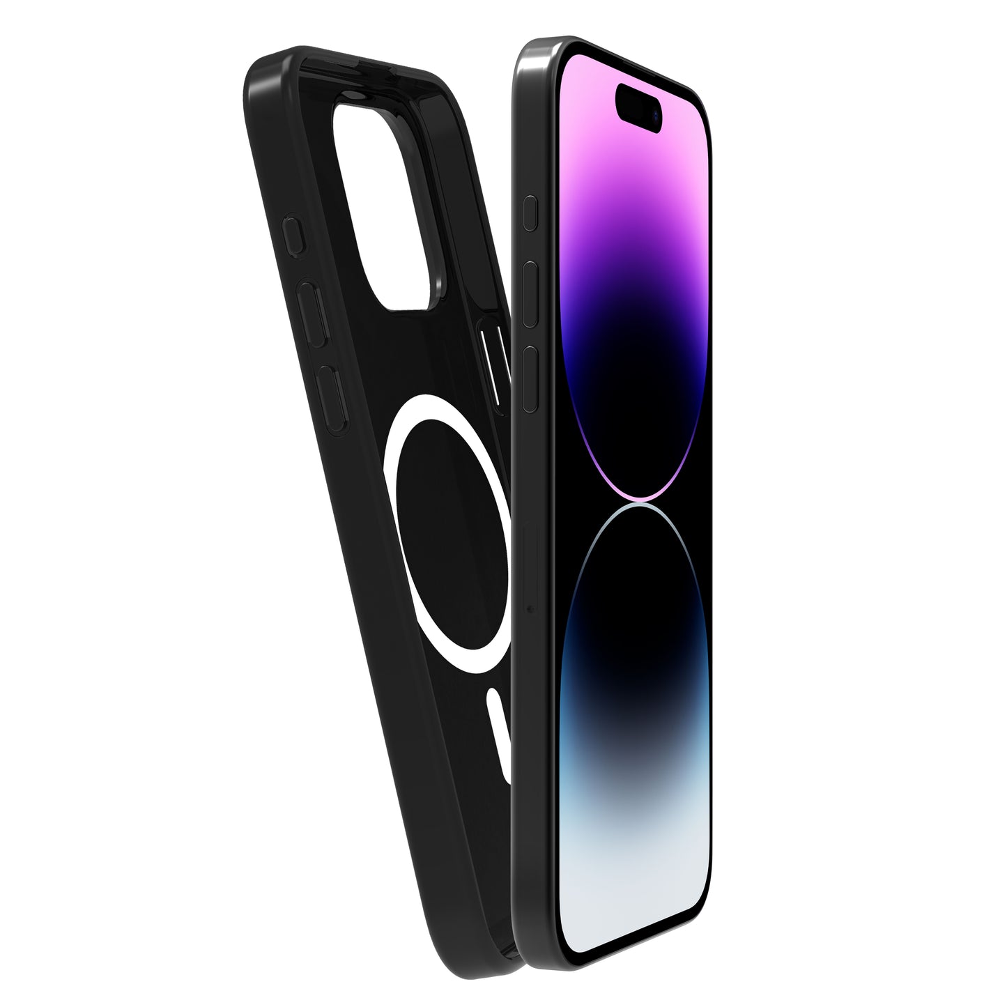 BeHello iPhone 15 Pro Max Soft Touch Case Magnetic Ring Black