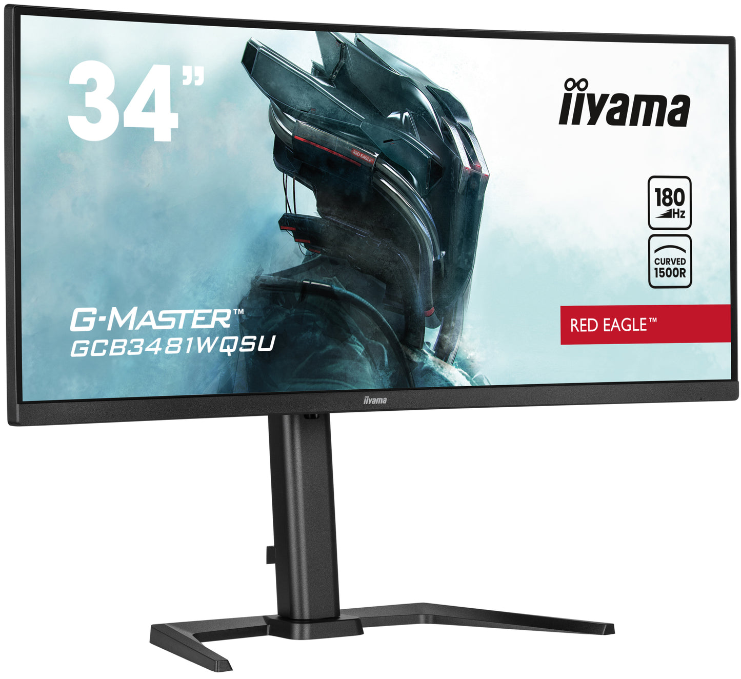 IIYAMA GCB3481WQSU-B1 G-Master Red Eagle 34inch UW VA Curved 1500R UWQHD 180Hz 500cd/m2 0.3ms 2xHDMI 2xDP 4xUSB 3.2 HDR400 Speakers