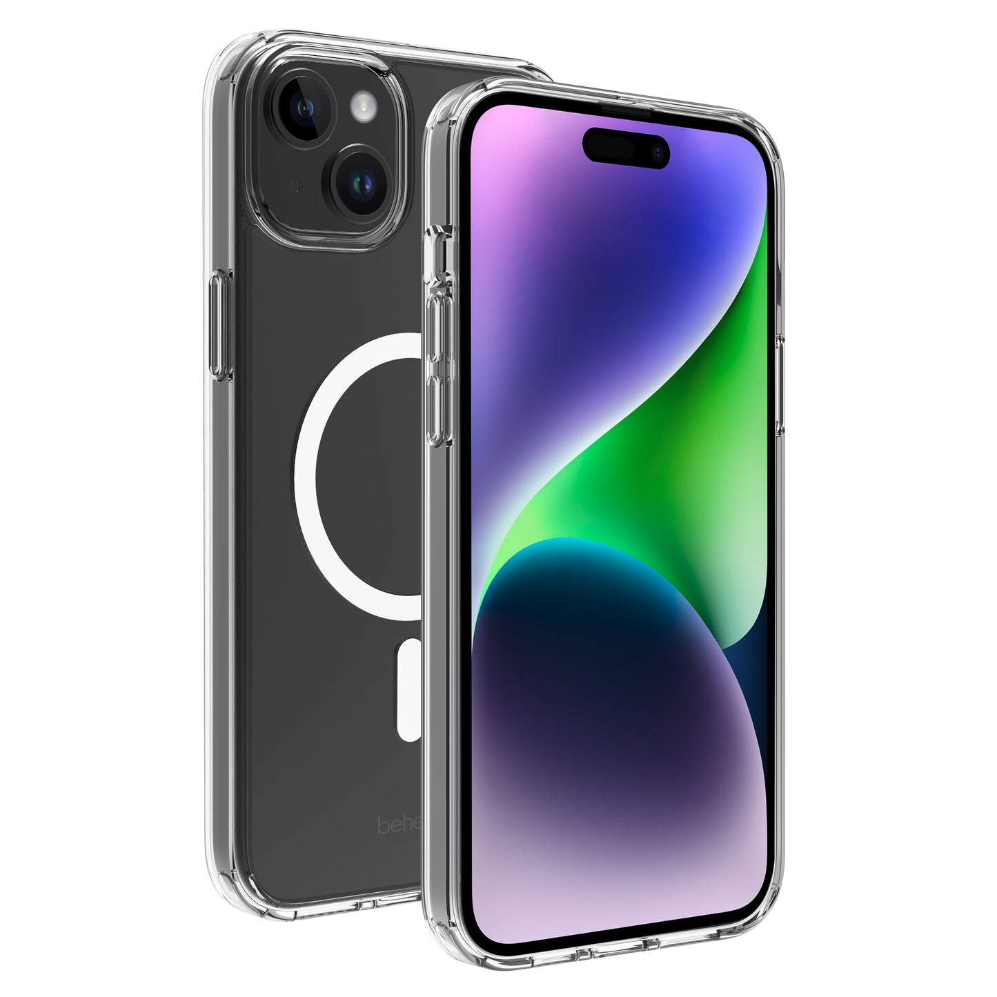 BeHello iPhone 15 Plus Clear Case Magnetic Ring Transparant