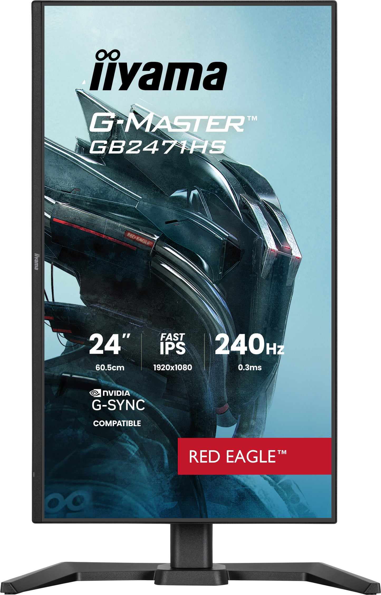 IIYAMA 24WIDE LCD, G-Master Red Eagle, 1920 x 1080, 240 Hz Fast IPS panel, LED Bl., Pivot, Height Adjust.(15cm), 350 cd/m², 1000:1 Static C