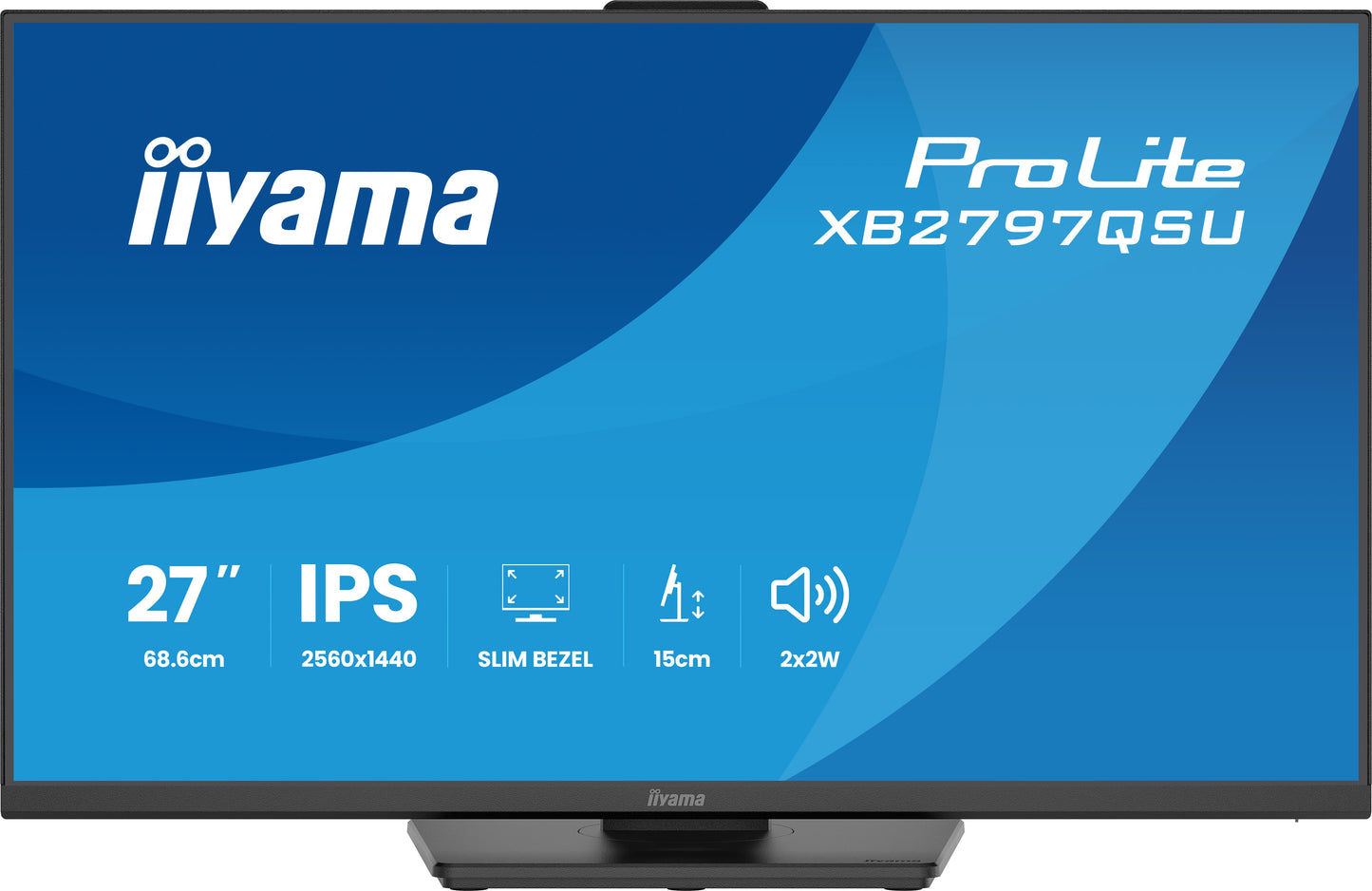 IIYAMA XB2797QSU-B1 27inch IPS QHD 4-side slim bezel EyeComfort 350cd/m2 4ms Speakers 2x HDMI DP 2xUSB 3.2 2xUSB Type-C 15cm Adj.