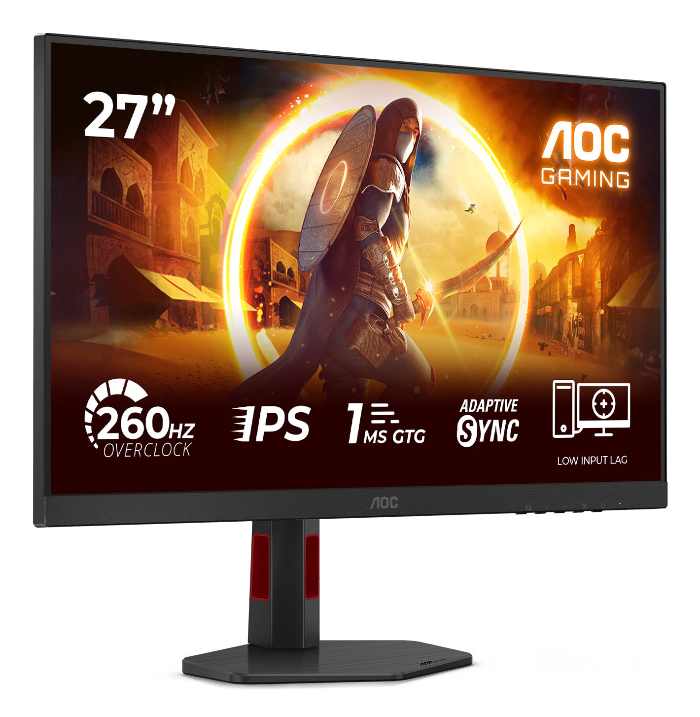 AOC Monitor Gaming 24G4HA 23,8' 16:9 IPS 200Hz 1920x1080 HAS 130mm   HDMI x 2x 2.0 DP x 1x 1.4