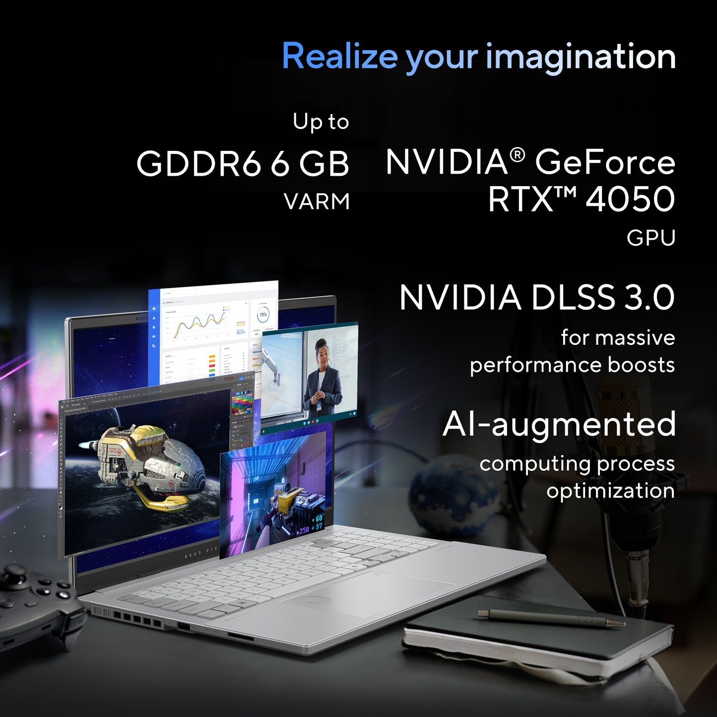 Vivobook Pro 15 OLEDN6506CU-MA040WS-BE, 15.6 3K OLED 120Hz, Intel Core Ultra 9 285H, 24GB DDR5, 1TB M.2 NVMe PCIe 4.0 SSD, GeForce RTX 4050