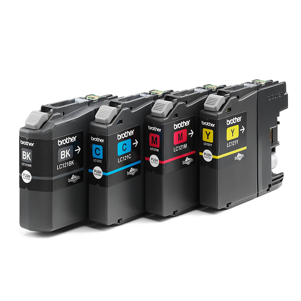LC-121 inktcartridge zwart en drie kleuren 1-pack blister zonder alarm